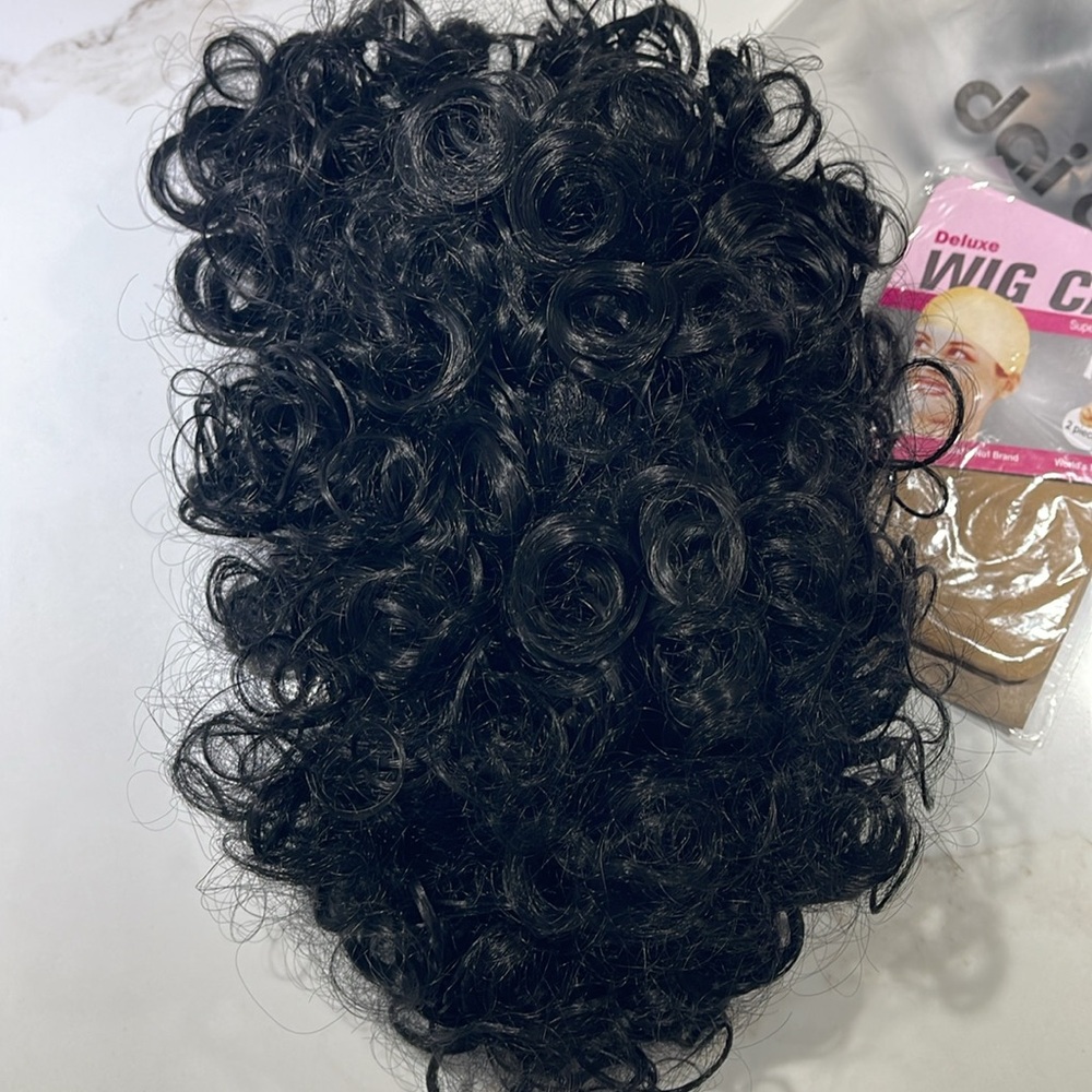 HAIR, Curly Bob with Bangs, Jet black - Picture 12 of 12